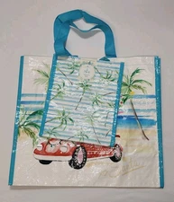 NEW 2 pack Reusable Tote Bags Eco Gift / Shopping Bag Christmas Palm Trees
