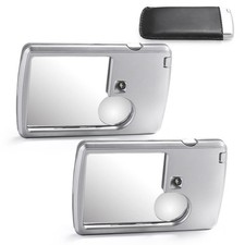 2 Pieces 3X 6X Pocket Magnifying Glass with Light, Card Type Magnifying Porta...