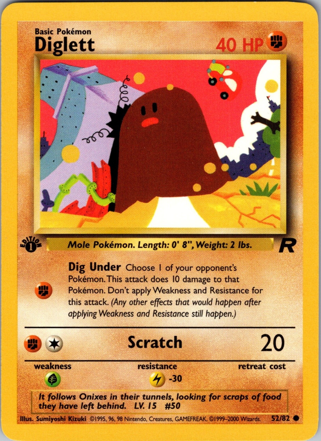 Diglett 52/82 Team Rocket Pokemon TCG NM First Edition