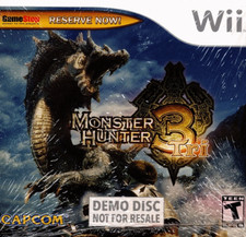 Monster Hunter 3 Demo - Nintendo Wii Disc Not For Resale Capcom SEALED