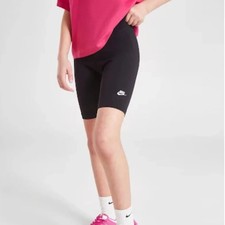 New Youth Nike Black High Rise 9 Inch Bike Shorts DA1243-010 Size Girls SMALL