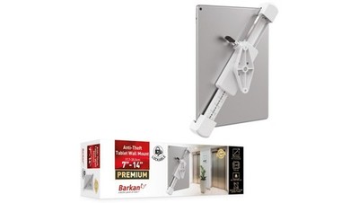 7290016783223 Uchwyt ścienny na tablet 7-14 cali obrotowy z zamkiem T70VL BARKAN