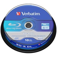 PłYty Blu-Ray Verbatim 50GB 6X BD-R DL 10Szt Szary 43746