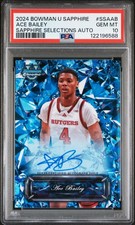 2024 BOWMAN U SAPPHIRE SELECTIONS AUTOGRAPH ACE BAILEY AUTO PSA 10