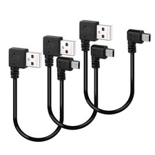 Mini USB Data Cable 10INCH 90 Degree Right Angle 10in ch 3 Packs