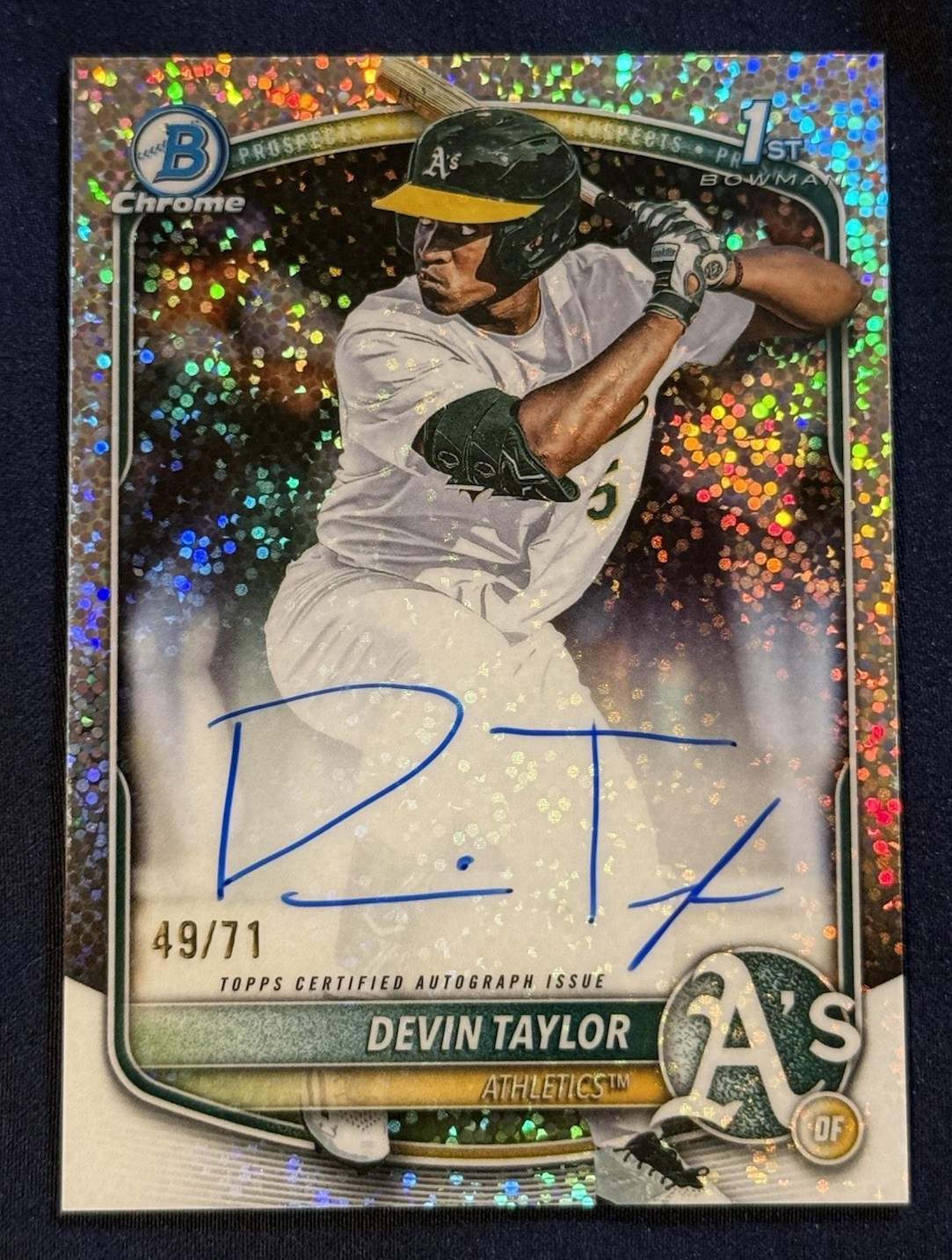 2025 Bowman Draft Chrome 1st Devin Taylor Sparkle Refractor Auto /71