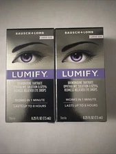 Lot of TWO - Lumify Redness Reliever Eye Drops - 0.25 Fl. OZ. (7.5 ml.) Exp2027+