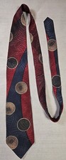 Conte Di Milano Geometric 100% Italian Silk Necktie Made In USA