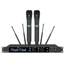 Pro KSM8 2 Handheld UHF Wireless DJ Karaoke Microphone System 4 Antenna