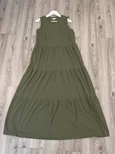 Next Women’s Stretch 100% Cotton Tiered Maxi Dress Tall 16 (see measurement )￼