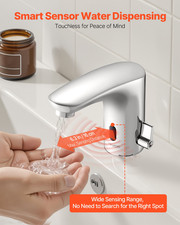 VEVOR Touchless Bathroom Sink Faucet, Automatic Motion Sensor Restroom Toilet Fa
