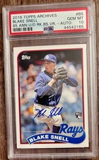 BLAKE SNELL 2016 Topps Archives 65th Anniversary Auto RC PSA 10 GEM MT
