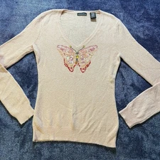 Vintage Moda International by Victoria’s Secret Angora Butterfly Sweater XS Pink