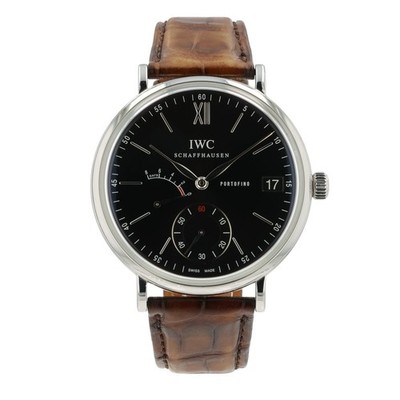 IWC Portofino Black Dial Stainless Steel 45mm Manual Wind Men s Watch IW510102