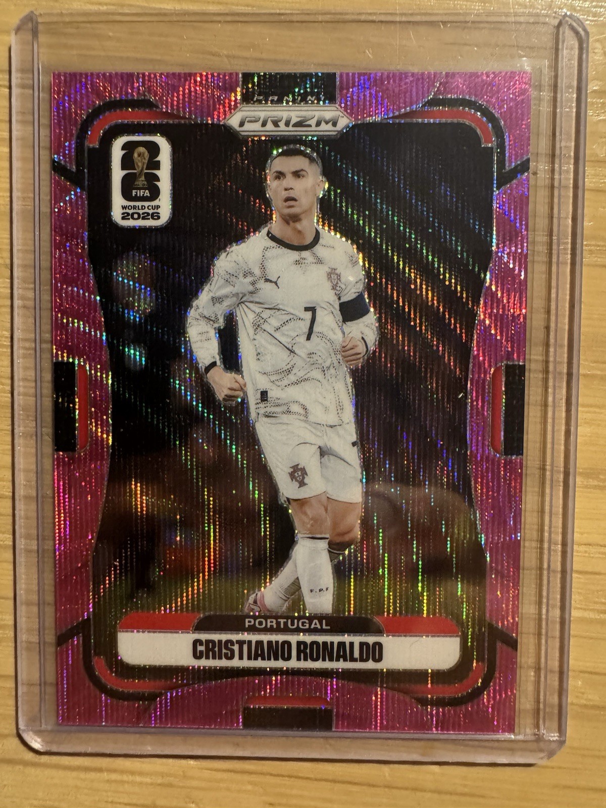 2026 World Cup Prizm Pink Wave Cristiano Ronaldo /45 SSP Rare view 1