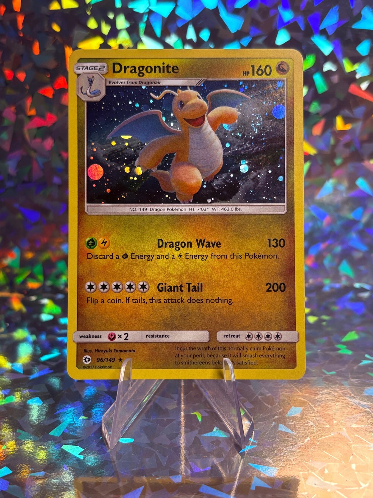 DRAGONITE 96/149 HOLO RARE SUN & MOON POKEMON LP