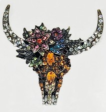 TEXAS LONGHORN STEER with Rhinestones Magnetic Needle Minder by Canvas Bling