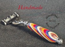 Handmade Spectraply Wood Shaving Razor SEE VIDEO 1072a