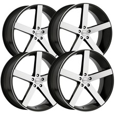 Set Of 4 Cavallo Clv-5 22x9 5x115 18mm Blackmachined Wheels Rims 22 Inch Set Of 4 Cavallo Clv-5 22x9 5x115 18mm Blackmachined Wheels Rims 22 Inch
