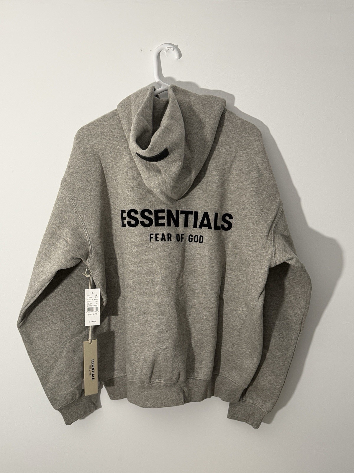 Essentials Dark Oatmeal Hoodie Size Medium Brand New with Tags