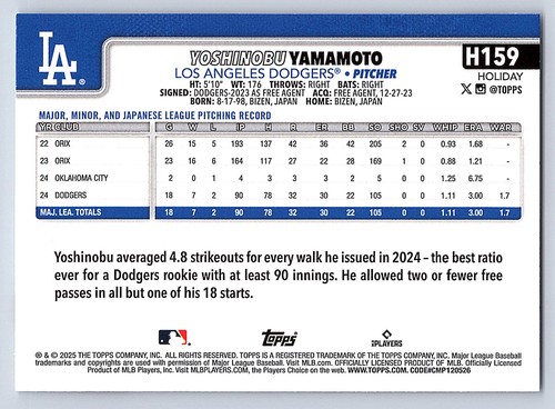 2025 Topps Holiday Base  # H 1 - H 200  - PICK YOUR CARDS - 第 256/318 張圖片