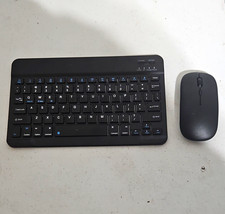 Compact Black Wireless Bluetooth Keyboard and mouse for Android tablets.