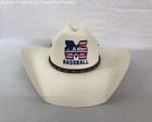 New ListingMen's Justin Beige 10X Straw Cowboy Hat w/ Flag Style Us Baseball Sticker 7 1/4