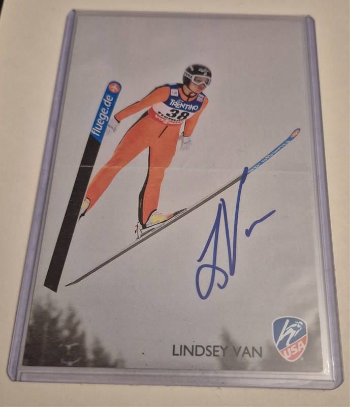 Olympic Athlete Lindsey Van Authentic Autographed 4x6 (Folded)Photo