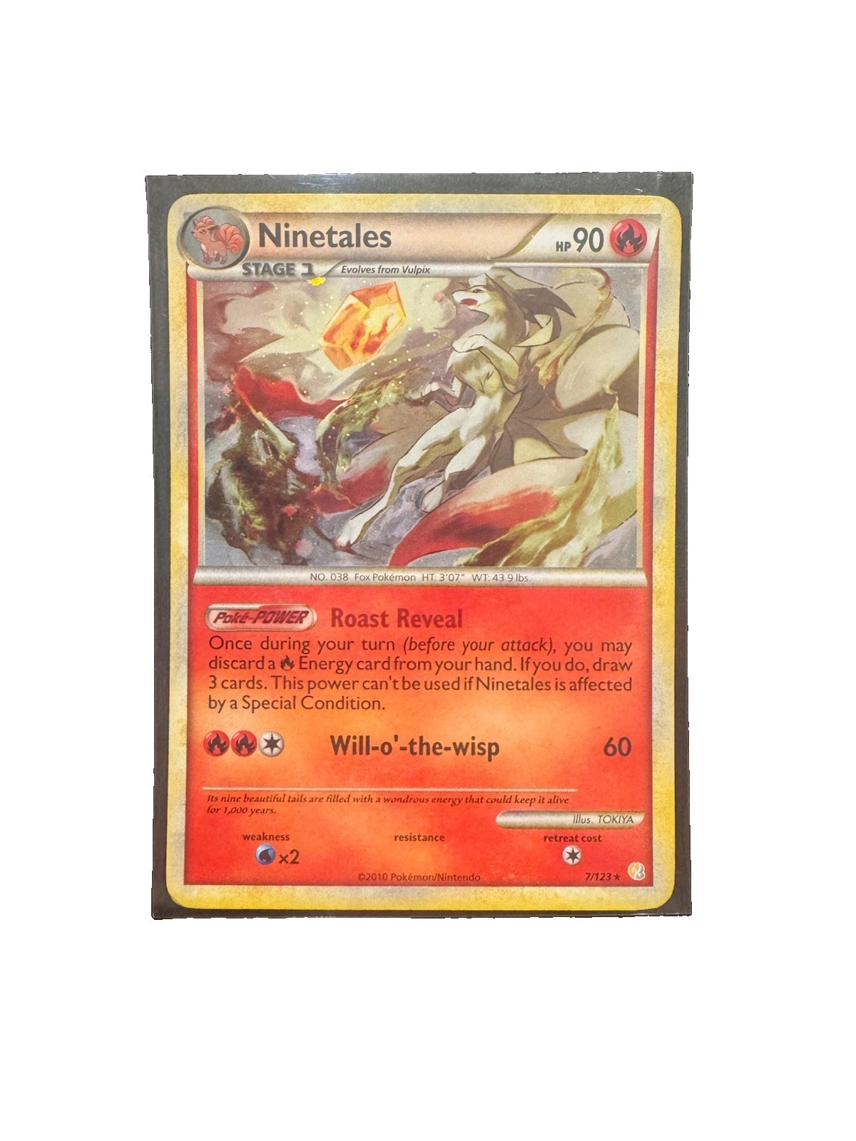 Ninetales 7/123 HeartGold & SoulSilver Holo Rare English Stage 1 90 HP