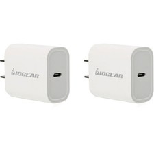 Iogear GPAWC20W2P GEARPOWER 20W USB-C SMARTPHONE CHARGER 2 PACK COMP WITH ALL TY