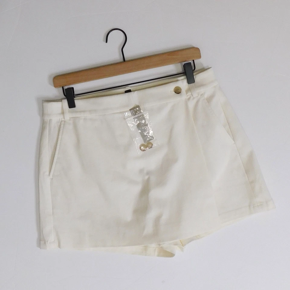 ¡¡NUEVO CON ETIQUETAS!! J. Falda corta CREW envolvente frontal bielástica mezcla de algodón marfil talla 8 Foto 2 de 4