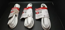 3 X 6ft White 125v 13A 1625w HyperTough 16AWG Household Extension Cord 3-Outlet
