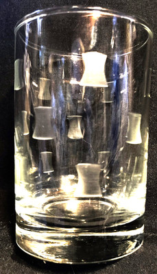 Etched juice glass Libby  mid century 3 1/2'' tall 2 3/8'' dia PET RESCUE