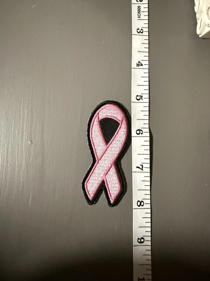 Pink Ribbon Embroidered Iron-On Patch - Image 2 of 2
