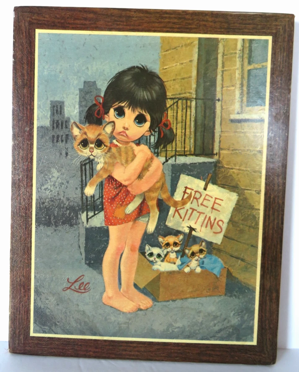 Vintage 1960s Big Eye Framed MCM Wall Décor WM Otto Nude Cuties Boy