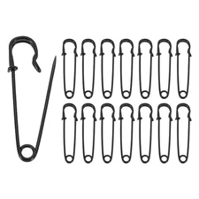 30pcs Safety Pins 38mm Electroplated Large Safety Pin for Clothes, Black