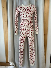 Hanna Andersson Cream and Red Holiday Reindeer Pajama Set PJ Christmas