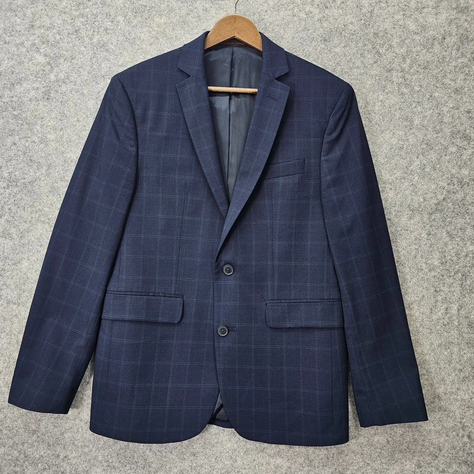 Abrigo deportivo para hombre azul marino 34S XS azul Glen a cuadros elástico ajustado Blazer 1670 corto ligero Foto 2 de 4