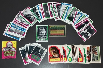 1980 Topps Creature Feature Monster Card Set Minus 1 Card + 22 Stickers/Wrapper!