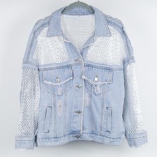 Glamorous Sequins Lace Denim Jacket DNM04