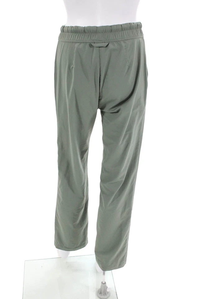 Pantalones James Perse para mujer elásticos con cordón cintura pierna recta verde talla 0 Foto 3 de 4