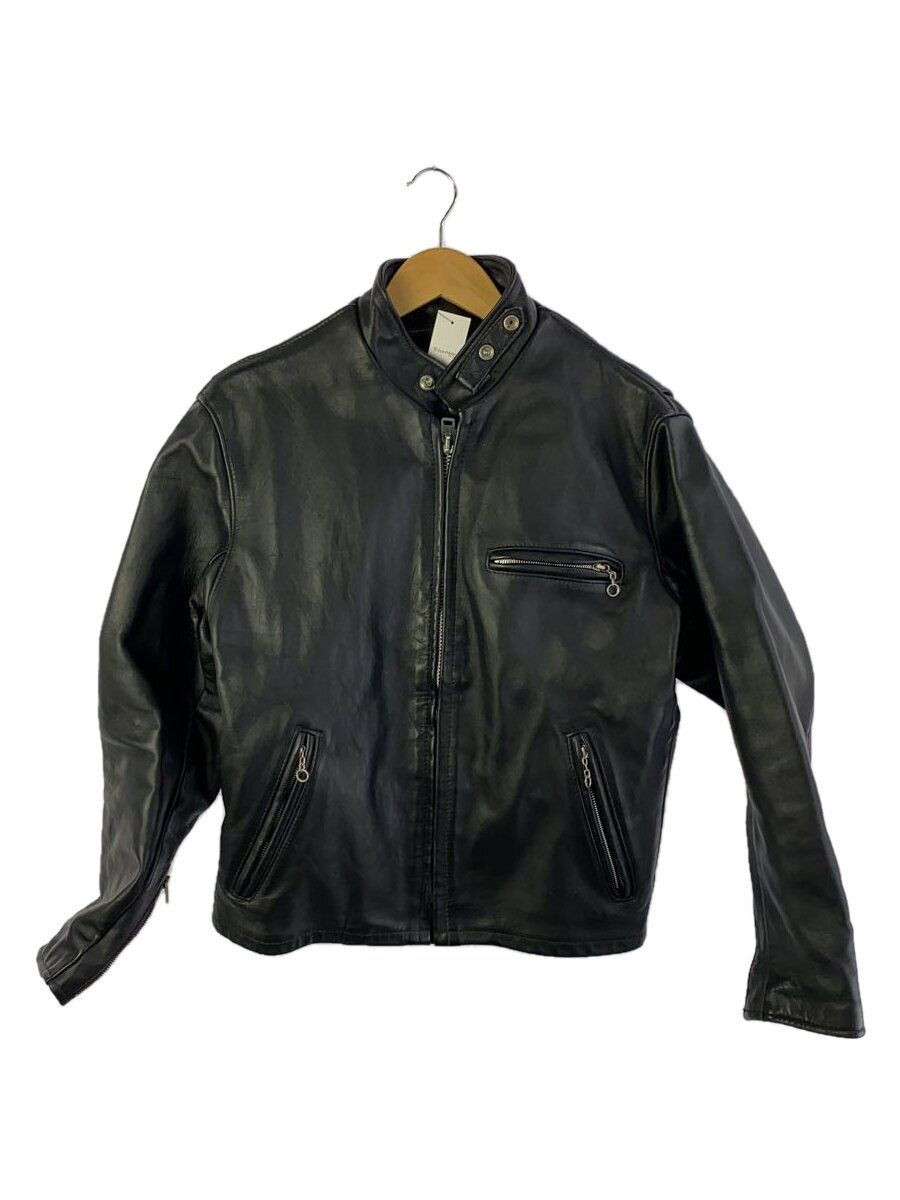 Schott Riders Jacket Single 36 Leather Black Solid 641 Used