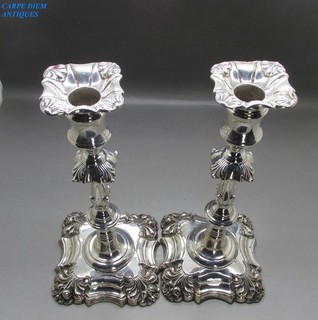 ANTIQUE GOOD PAIR SOLID STERLING SILVER 9.5" CANDLESTICKS 1163g SHEFFIELD 1838