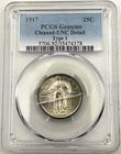 1917-P TYPE 1 STANDING LIBERTY QUARTER PCGS Cleaned UNC DETAIL