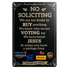 No Soliciting Sign for House Front Door Funny No Soliciting Signs for Home Se...
