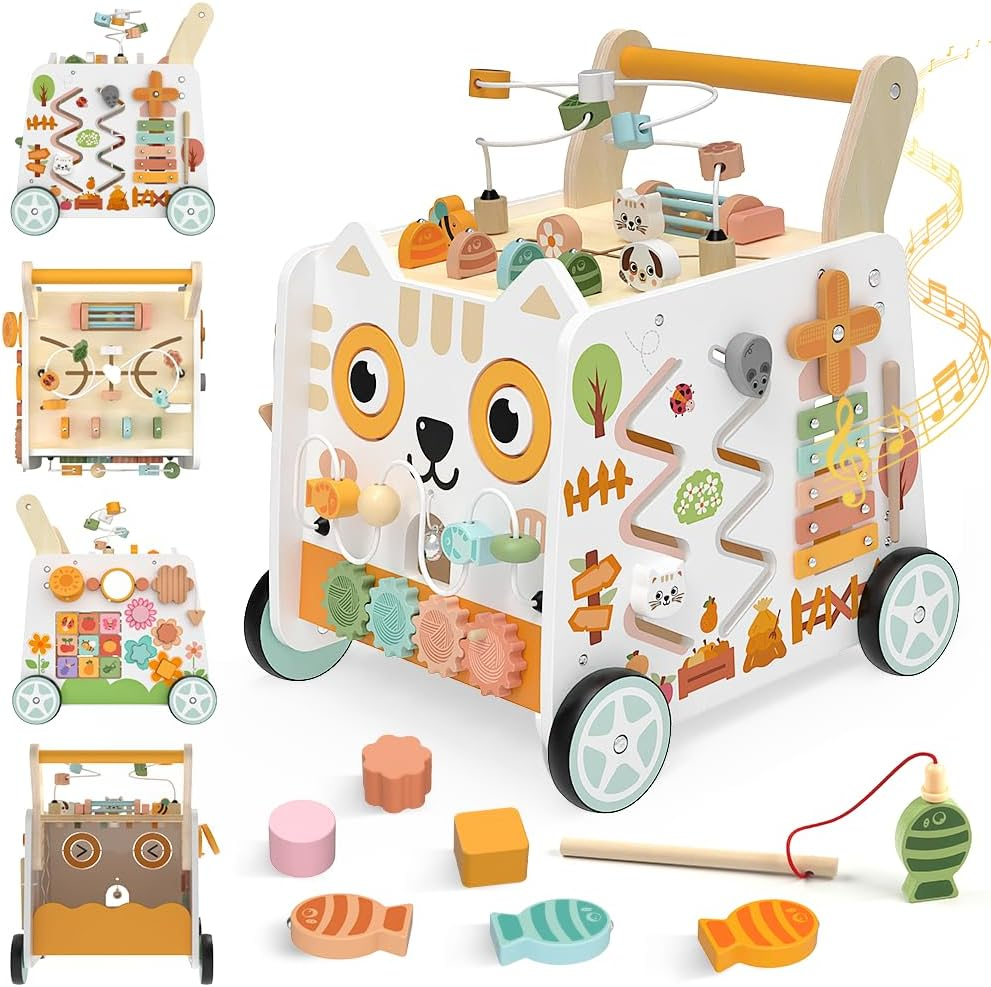 Wooden Montessori 16-16 in-1 Baby Push Walker