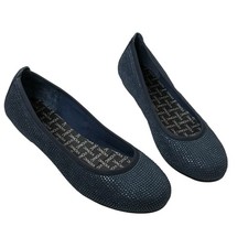 Vionic Spark Willow Blue Sparkle Rhinestone Ballet Flats Size 9 Comfort Shoes