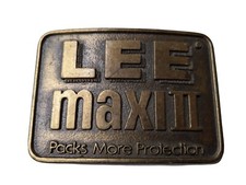 Vtg Braas LEE MAX II Mechanic Packs More Protection FRAM Air Filters Belt Buckle