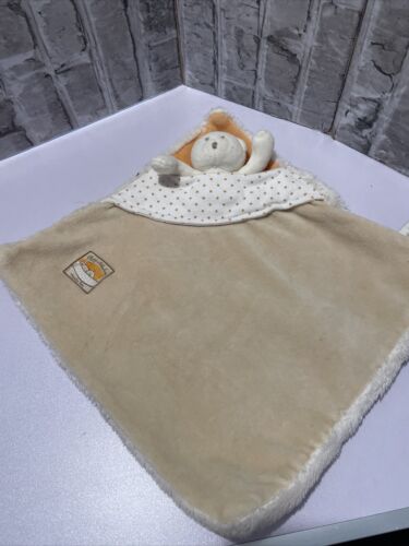 MOULIN ROTY - CREAM/BEIGE TEDDY IN CORNER COMFORT BLANKET DOUDOU - VGC - Picture 2 of 6