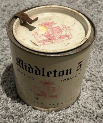Vintage MIDDLETON 5, Mild Smoking Tobacco Tin, Pry Up Lid, Empty,  Pennsylvania